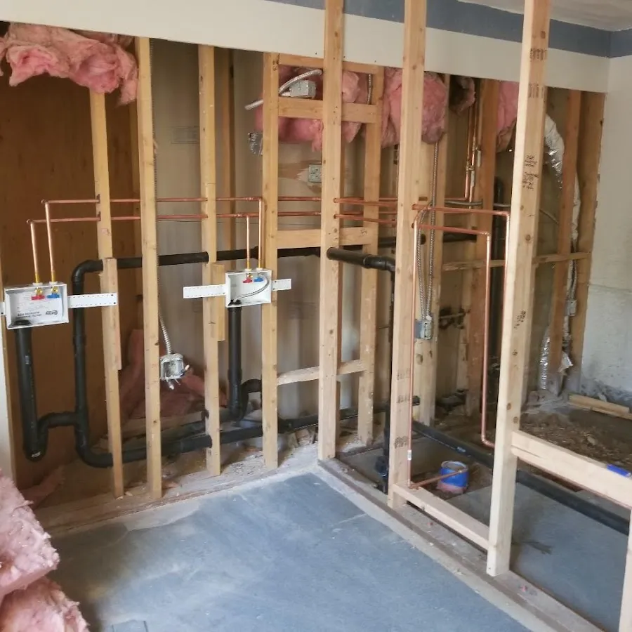 Copper pipe rough-in and plumbing installation in Sevierville